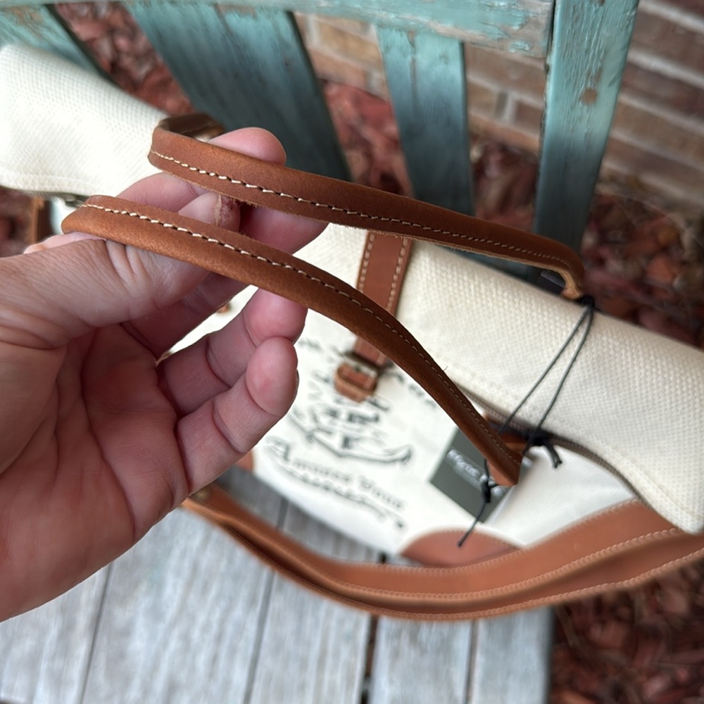 Myra Bag High Seas Upcycled Cream and Brown Anchor Shoulder Bag/Tote - Picture 4 of 13